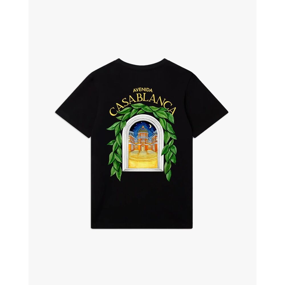 Casablanca Black Avenida Short Sleeve T‑Shirt Mens Size Large